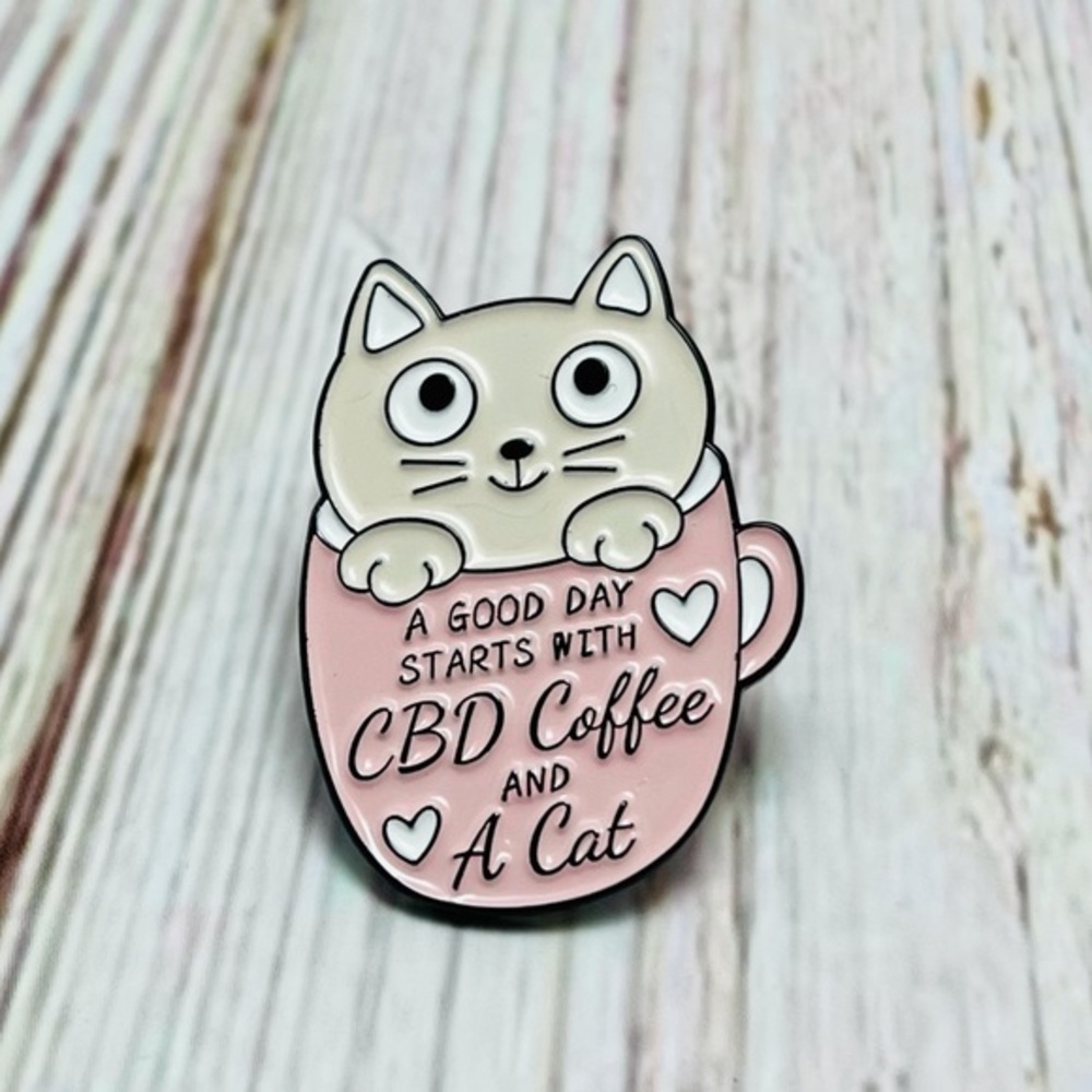 NEW Coffee Theme Enamel Pins Custom Cup Cats Animal Brooches